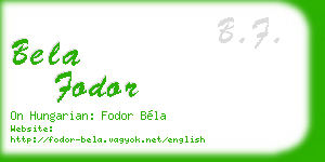 bela fodor business card