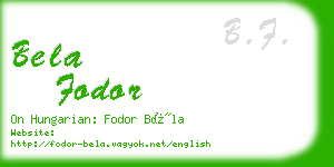 bela fodor business card